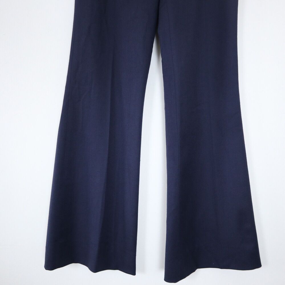Emilio Pucci US 6 Wool Blend High Rise Wide Leg Trouser Pants Navy Blue - Picture 5 of 10